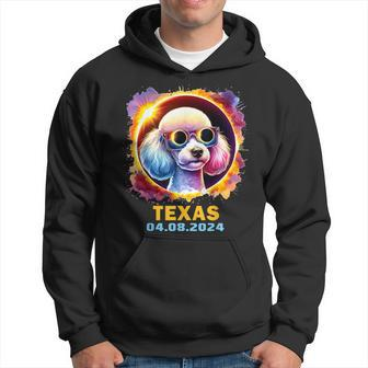 Texas Total Solar Eclipse 2024 Poodle Dog Colorful Hoodie - Monsterry