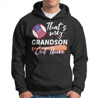 That's My Grandson Out There Baseball Flag Usa Father's Day Hoodie - Thegiftio UK