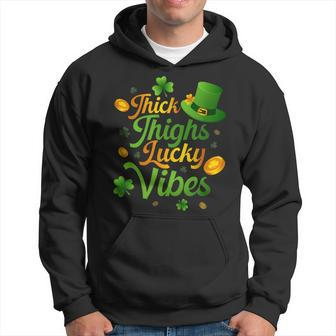Thick Thighs Lucky Vibes St Patrick's Day Hoodie | Mazezy