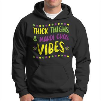 Thick Thighs And Mardi Gras Vibes New Orleans Louisiana Hoodie - Monsterry DE
