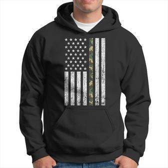 Thin Green Line Military Army Camo American Flag T Hoodie - Monsterry