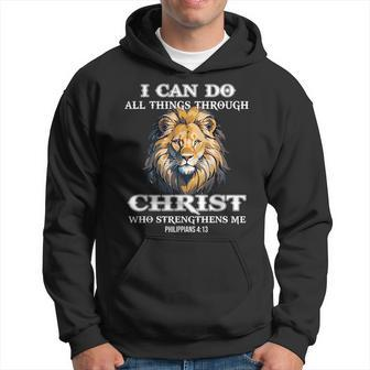 I Can Do All Things Through Christ Lion Faith Bible Church Hoodie - Thegiftio UK