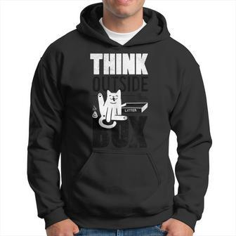 Think Outside The Litter Box Cat Kitty Butt Poop Lick Hoodie - Monsterry UK