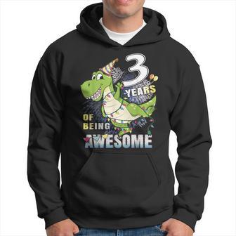 Third Birthday Dinosaur For 3 Year Old Boys Dino 3Rd Bday Hoodie - Thegiftio UK