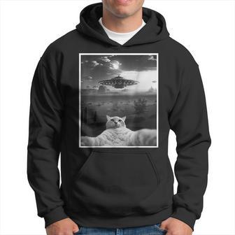 Threadwei Alien Ufo Cat Selfie Kitty Graphic Cat Lover Hoodie - Monsterry UK