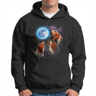 Three Basset Hound Howling At Moon Dog Lovers Costume Hoodie | Mazezy