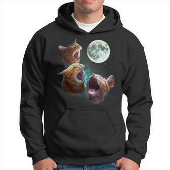 Three Orange Tabby Cats Howl At Moon 3 Wolfs Parody Hoodie - Monsterry CA