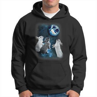 Three Rabbits Howling At The Moon Galaxy Parody Hoodie - Thegiftio UK