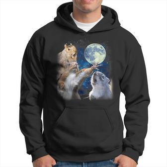 Three Squirrels Howling At The Moon Lover Animal Squirrel Hoodie - Thegiftio UK