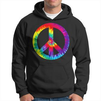 Tie Dye Peace Sign T 60S 70S Hippy Costume Hoodie - Monsterry AU