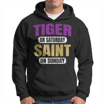 Tiger On Saturday Saint On Sunday Souvenir Vintage Hoodie - Monsterry