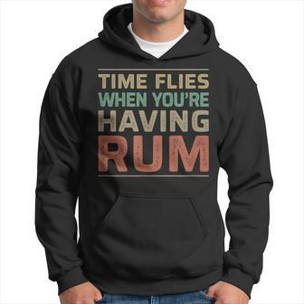 Time Flies When You're Having Rum Vintage Style Hoodie - Monsterry UK