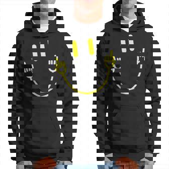 Toma De Corriente Sonrisa Dedo Medio Mano Icono Meme Electricista Sudadera - Regaloses