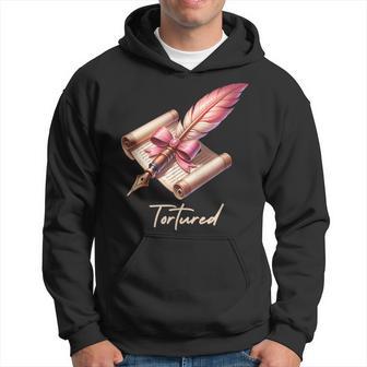 Tortured Pink Quill Vintage Manuscript Writer Of Poetry Hoodie - Monsterry DE