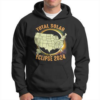 Total Solar Eclipse 2024 American Us Map Colorful Hoodie - Monsterry
