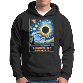 Total Solar Eclipse 2024 Auburn New York Starry Night Hoodie - Monsterry DE