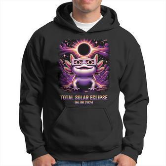 Total Solar Eclipse 2024 Axolotl Wearing Glasses Astronomy Hoodie - Monsterry UK