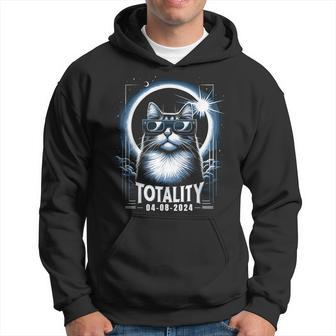 Total Solar Eclipse 2024 Cat Wearing Glasses Totality Cat Hoodie - Monsterry CA