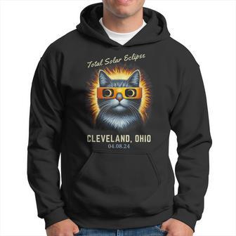 Total Solar Eclipse 2024 Cleveland Ohio Totality Cat Hoodie - Thegiftio UK