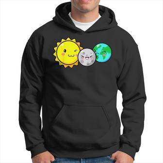 Total Solar Eclipse 2024 Cute Kawaii Astronomy Outfit Hoodie - Monsterry AU