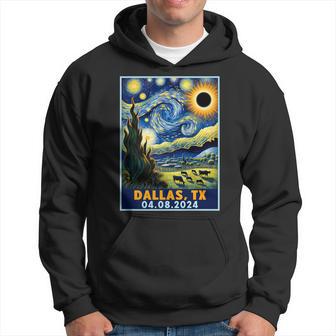 Total Solar Eclipse 2024 Dallas Texas Starry Night Hoodie - Thegiftio UK