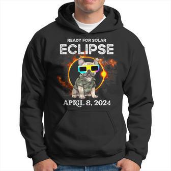 Total Solar Eclipse 2024 French Bulldog With Eclipse Glasses Hoodie - Thegiftio UK