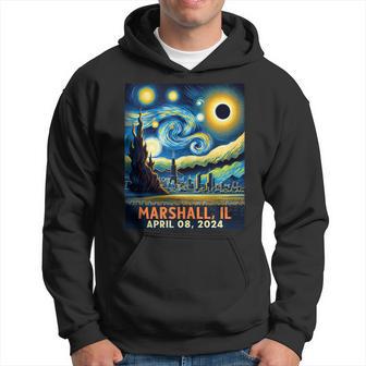 Total Solar Eclipse 2024 Marshall Illinois Starry Night Hoodie - Thegiftio UK