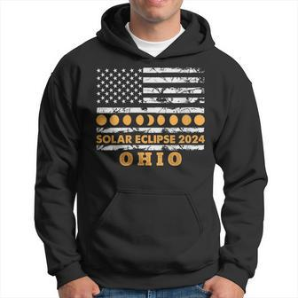 Total Solar Eclipse 2024 Ohio America Usa Flag Totality Hoodie - Thegiftio UK