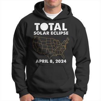 Total Solar Eclipse 2024 Party America Totality Usa Map Hoodie - Thegiftio