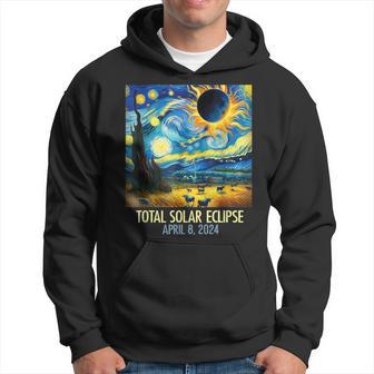 Total Solar Eclipse 2024 Starry Night Van Gogh Totality Hoodie - Monsterry