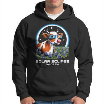 Total Solar Eclipse 2024 Texas Bluebonnet Cow Totality Cute Hoodie | Mazezy CA