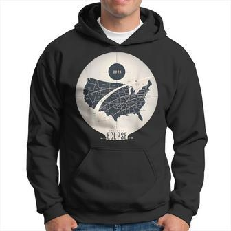 Total Solar Eclipse 2024 Usa April 8 2024 Map Minimalist Hoodie - Monsterry UK