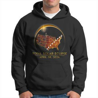 Total Solar Eclipse April 8 2024 America Map Totality Hoodie - Monsterry UK