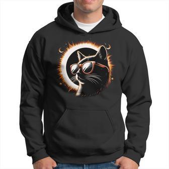 Total Solar Eclipse April 8 2024 Black Cat Friend Eclipse Hoodie - Monsterry UK