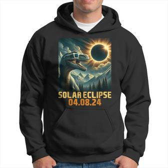 Total Solar Eclipse April 8 2024 T Rex Dinosaur Boys Toddler Hoodie - Seseable