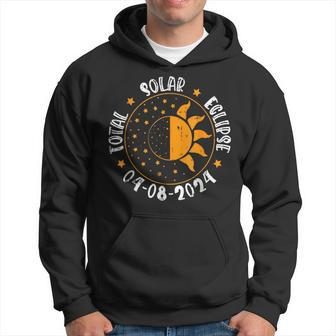 Total Solar Eclipse April 8 2024 Totality Moon Sun Retro Hoodie - Seseable