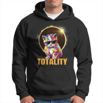 Total Solar Eclipse Cat Totality April 8 2024 Novelty Hoodie - Monsterry