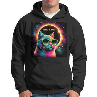 Total Solar Eclipse Cat Wearing Glasses April 8 2024 Hoodie | Mazezy