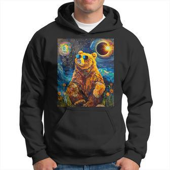 Total Solar Eclipse Grizzly Bear Hoodie - Seseable