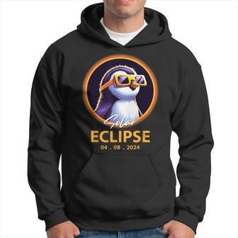 Total Solar Eclipse Penguin Wearing Glasses Eclipse 2024 Hoodie - Seseable