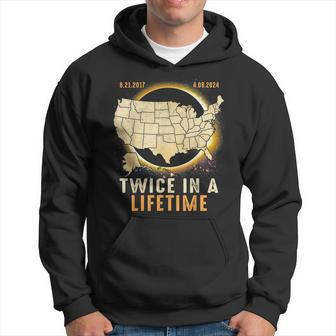 Total Solar Eclipse Twice In A Lifetime 2024 Usa Map Hoodie - Monsterry