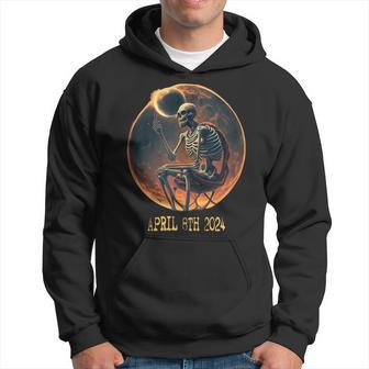 Total Sun Eclipse 2024 April 8Th Eclipse Skeleton Women Hoodie - Thegiftio UK