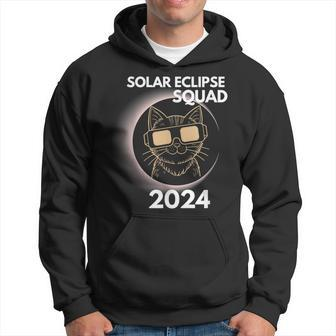 Totality Solar Eclipse 2024 Cat Moon Sun Earth April Hoodie - Seseable