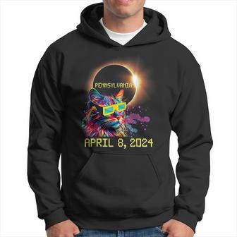 Totality Total Solar Eclipse Cat April 8 2024 Pennsylvania Hoodie - Thegiftio UK
