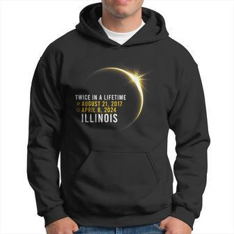 Totality Twice In A Lifetime Solar Eclipse 2024 Illinois Hoodie | Mazezy