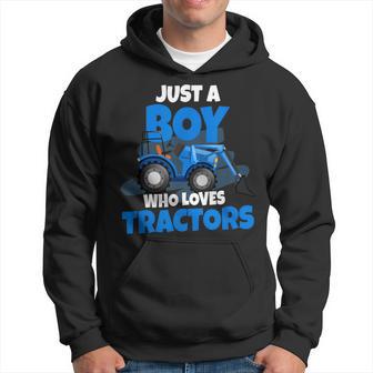 Tractor Farmer Just A Boy Who Loves Tractors Hoodie - Thegiftio UK