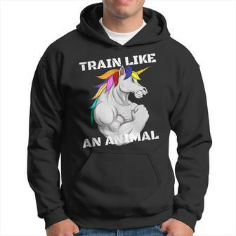 Train Like An Animal Unicorn Weightlifting Muscle Fitness Hoodie - Monsterry UK