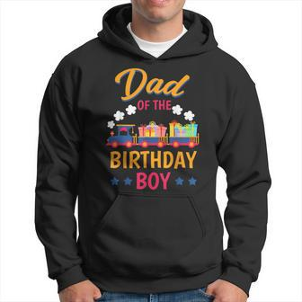 Train Bday Party Railroad Dad Of The Birthday Boy Theme Hoodie - Thegiftio UK