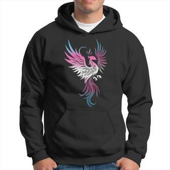 Transgender Phoenix Bird Trans Pride Flag Rising From Ashes Hoodie - Monsterry CA