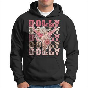 Trendy Dolly First Name Guitar Pink Cowgirl Western Hoodie - Seseable